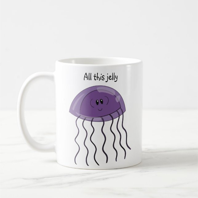 Grape jellyfish coffee mug (Left)