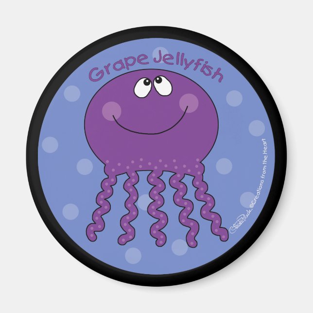 Grape Jellyfish Magnet (Front)