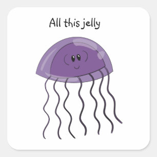 Grape jellyfish square sticker