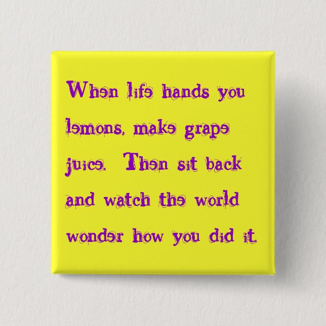 grape juice 15 cm square badge (Front)