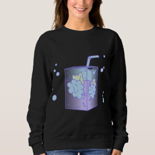 Grape Juice Box Lilac Kawaii Fairy Kei Harajuku Cu Sweatshirt