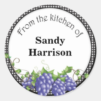 Grape Label Sticker Personalised