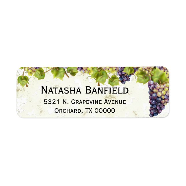 Grape Mediterranean Vineyard Garden Return Address Label (Front)