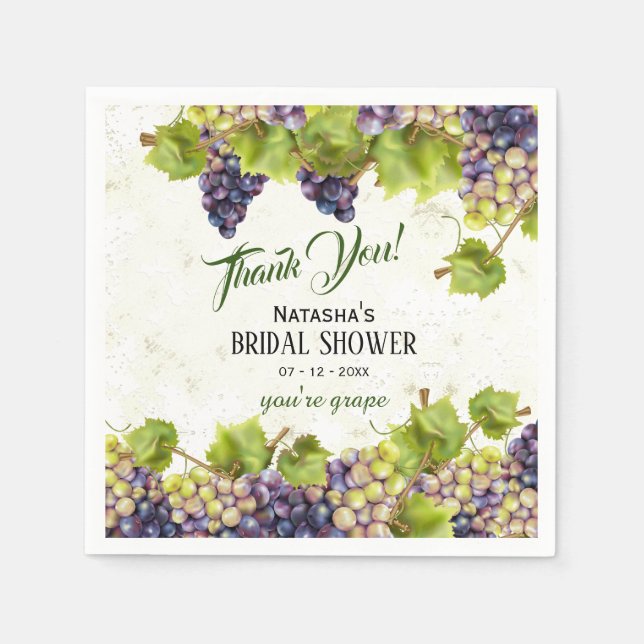 Grape Mediterranean Vineyard Garden Wedding Napkin (Front)