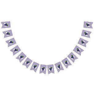 Grape on Violet Plaid - Happy Thanksgiving Bunting