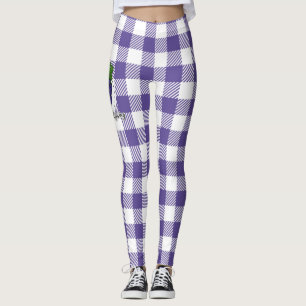 Grape on Violet Plaid - Happy Thanksgiving Leggings