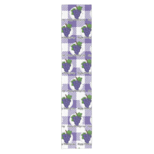 Grape on Violet Plaid - Happy Thanksgiving Short Table Runner
