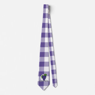 Grape on Violet Plaid - Happy Thanksgiving Tie