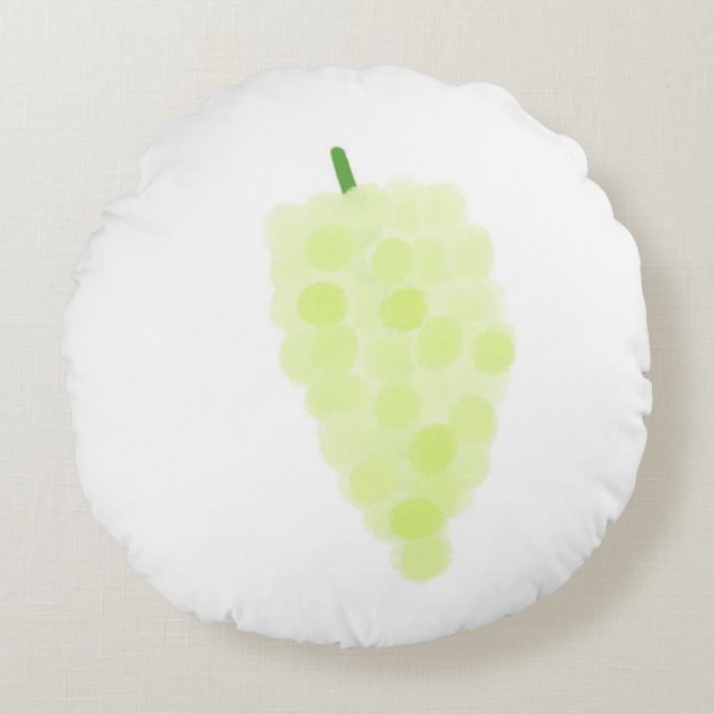 grape painting art round cushion (Front)