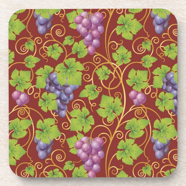 Grape Pattern Coaster (Front)