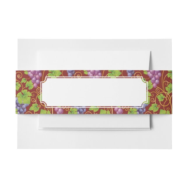 Grape Pattern Invitation Belly Band (Front Example)