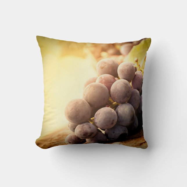 Grape Print Decorative Throw Pillow (Front)