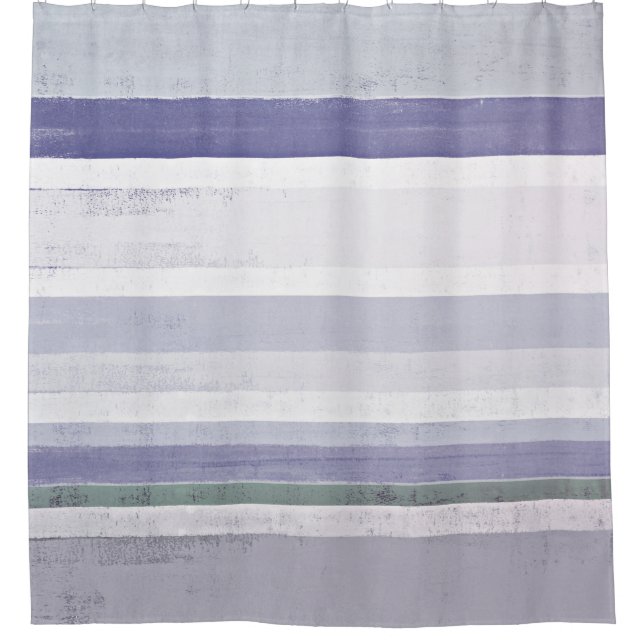 'Grape' Purple and Grey Abstract Art Shower Curtain (Front)