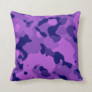 Grape Purple Camo; Camouflage Cushion