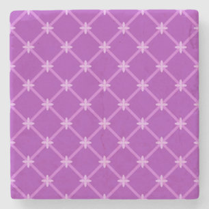 Grape, Purple Criss-Cross Pattern Stone Coaster