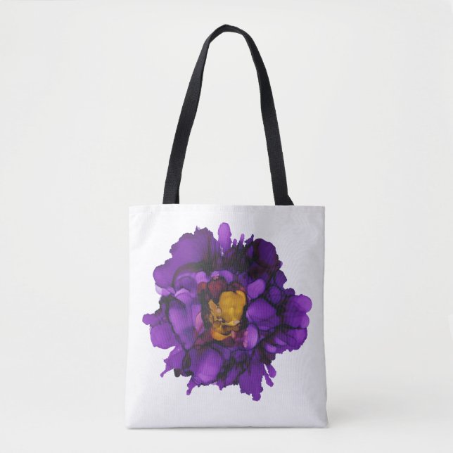 Grape/purple peony tote bag (Front)