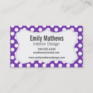 Grape Purple Polka Dots Business Card