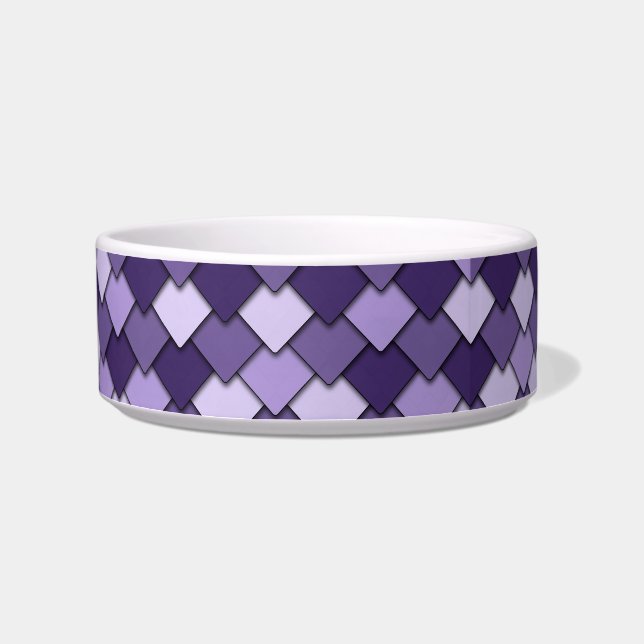 Grape Purple Square and Diamond Pattern Bowl (Left)