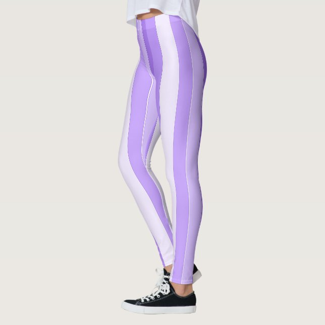 Grape Purple Stripe Leggings (Left)