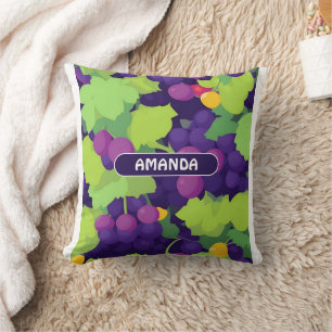 Grape Retro Colourful Personalised Pattern Cushion