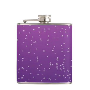 Grape Soda with Tiny Bubbles Background Art Hip Flask