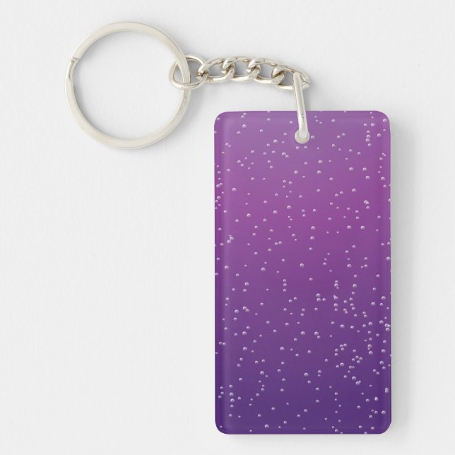 Grape Soda with Tiny Bubbles Background Art Key Ring (Front)