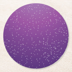 Grape Soda with Tiny Bubbles Background Art Round Paper Coaster