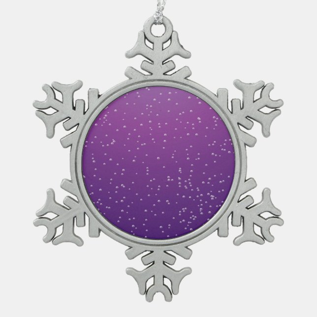 Grape Soda with Tiny Bubbles Background Art Snowflake Pewter Christmas Ornament (Front)