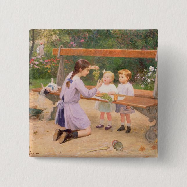 Grape tasting 15 cm square badge (Front)