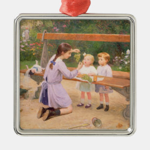 Grape tasting metal ornament