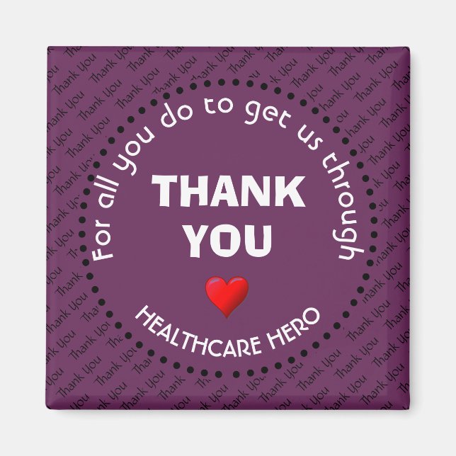 Grape THANK YOU Healthcare Hero Magnet (Front)