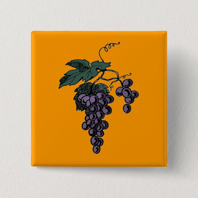 Grape Vine 15 Cm Square Badge (Front)