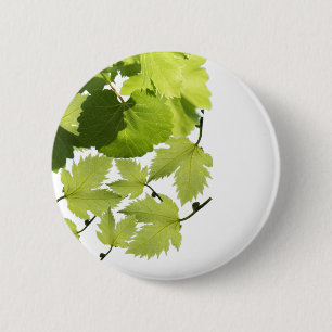 Grape Vine Green Leaves 6 Cm Round Badge