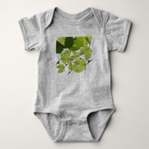Grape Vine Green Leaves Baby Bodysuit