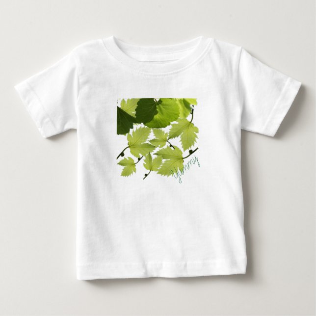 Grape Vine Green Leaves Baby T-Shirt (Front)