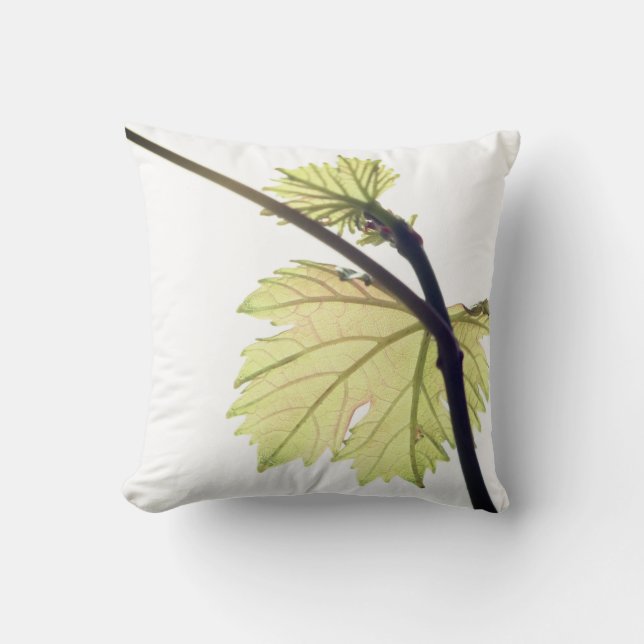 Grape Vine Green Leaves Cushion Throw Pillow (Front)