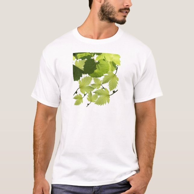 Grape Vine Green Leaves T-Shirt (Front)