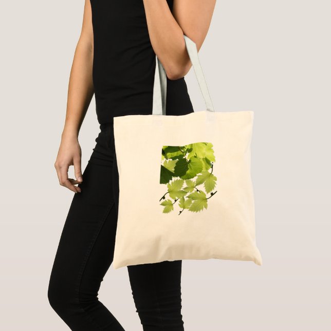 Grape Vine Green Leaves Tote Bag (Front (Product))