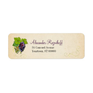 Grape Vine Return Address Label