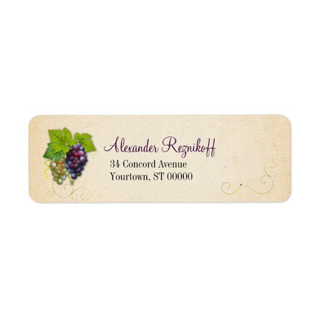 Grape Vine Return Address Label (Front)