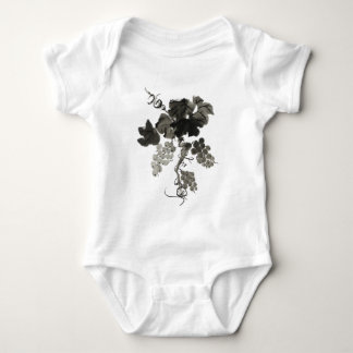 Grape Vine, Sumi-e Baby Bodysuit