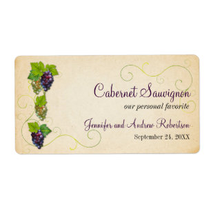 Grape Vine Wine Bottle Horizontal