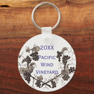 Grape Vine with Year Vineyard Event Swag Key Ring