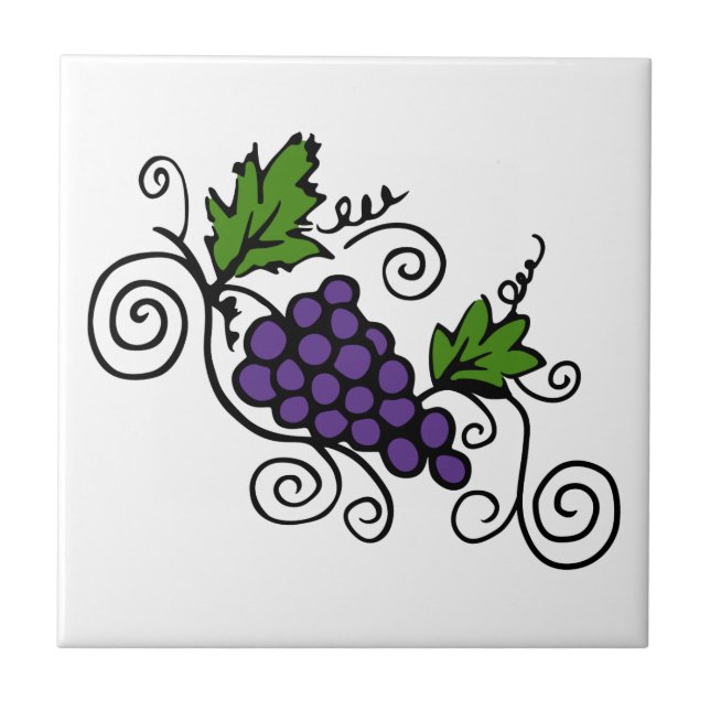 Grape Vines Ceramic Tile (Front)