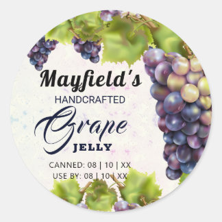 Grape Vineyard Canning | Jam Jar Classic Round Sticker