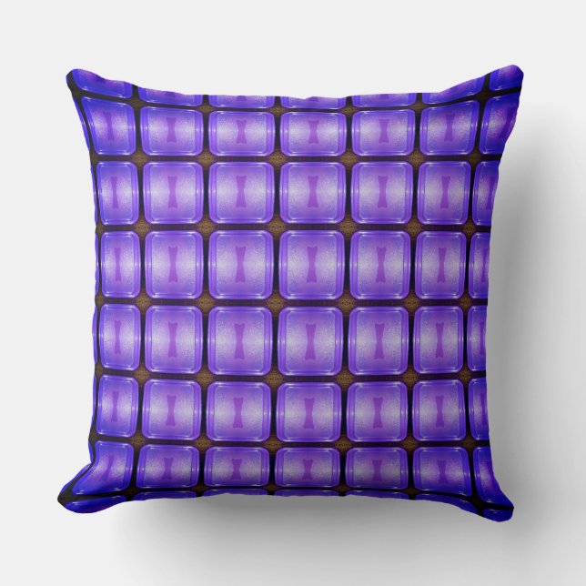 Grape Violet Color Square of Surprises Design      Cushion (Front)