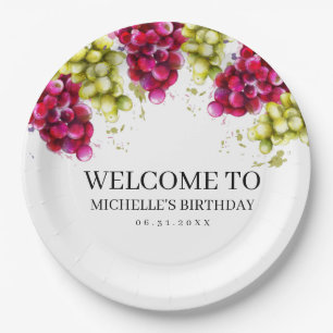 Grape Wine Tasting Paper Plate