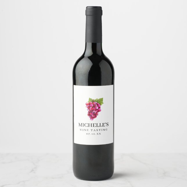 Grape Wine Tasting Wine Label (Front)