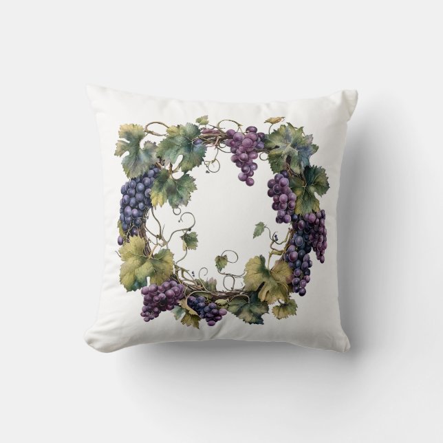 Grape Wreath Pillow (Front)