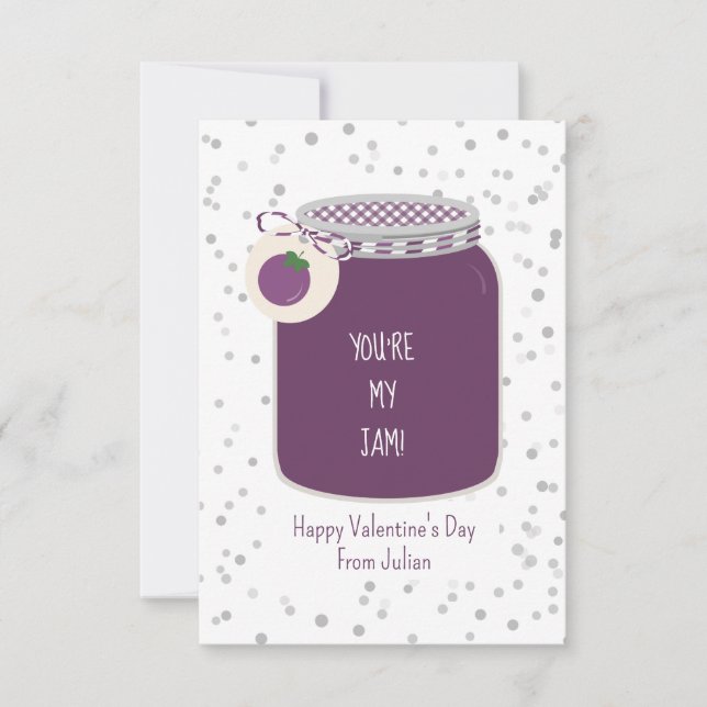 Grape You're My Jam Photo Classroom Valentine Card (Front)